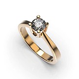 Золотое кольцо с бриллиантом, 1768295