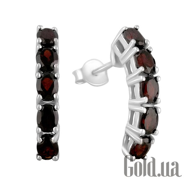 

Серьги-гвоздики Fresh Jewelry, Серебряные серьги с гранатами