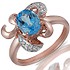 Женское золотое кольцо с бриллиантами и топазом - фото 1