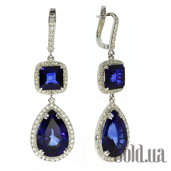 

Серьги с подвесками Soul Diamonds, Золотые серьги с бриллиантами и сапфирами