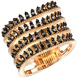 Rich line Женское серебряное кольцо с кристаллами Swarovski в позолоте, 1513064