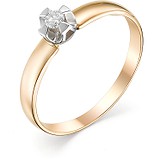 Золотое кольцо с бриллиантом, 1605480