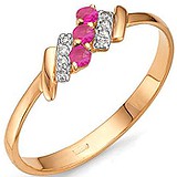 Женское золотое кольцо с бриллиантами и рубинами, 1621864
