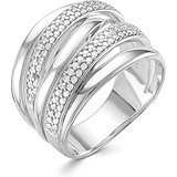 Женское серебряное кольцо с куб. циркониями, 1649512