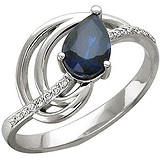 Женское золотое кольцо с бриллиантами и сапфиром, 1666664