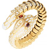 Женское золотое кольцо с гранатами, бриллиантами и эмалью, 1673320