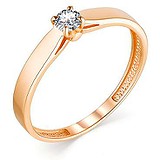 Золотое кольцо с бриллиантом, 1685352