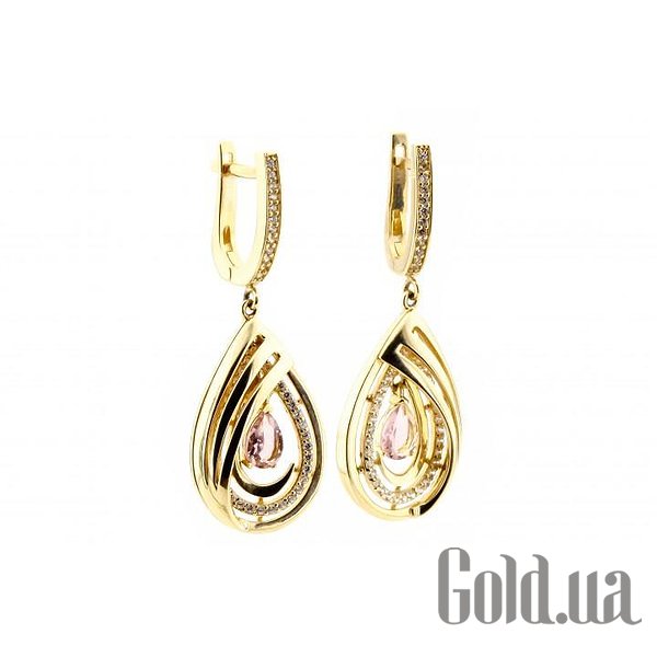 

Серьги с подвесками Украина, Золотые серьги с куб. циркониями