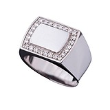 Мужское серебряное кольцо с куб. циркониями, 1757032