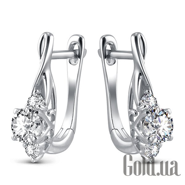 Сережки Lurie Jewelry Золоті сережки з діамантами