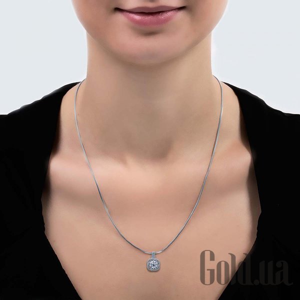 Жіночі кулони Lurie Jewelry Срібний кулон з куб. цирконіями