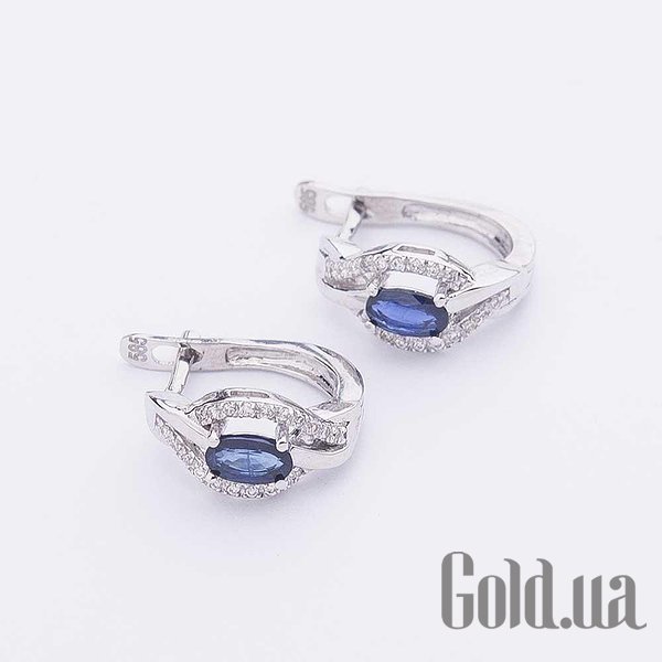 

Серьги Украина, Золотые серьги с бриллиантами и сапфирами