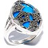Silver Wings Женское серебряное кольцо с марказитами и бирюзой - фото 1