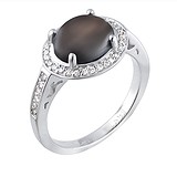 Женское золотое кольцо с бриллиантами и сапфиром, 1619305
