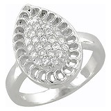 Женское серебряное кольцо с куб. циркониями, 1621097