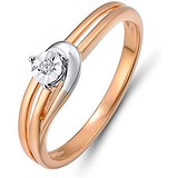 Золотое кольцо с бриллиантом, 1624681