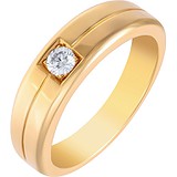 Золотое обручальное кольцо с бриллиантом, 1673065