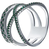 Женское серебряное кольцо с куб. циркониями, 1676393