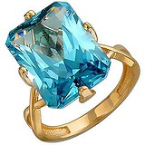 Женское золотое кольцо с синт. аквамарином, 1691753