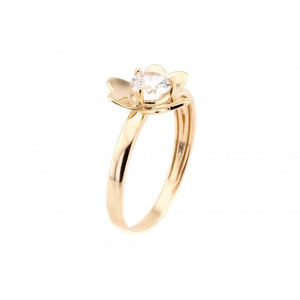 Жіноча золота каблучка з куб. цирконієм