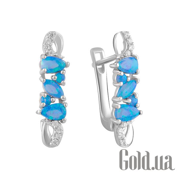 

Серьги Fresh Jewelry, Серебряные серьги с куб. циркониями и опалами