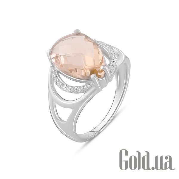 

Женские кольца Fresh Jewelry, Женское серебряное кольцо с куб. циркониями и синт. морганитом, 18.5