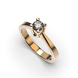 Золотое кольцо с бриллиантом, 1768297