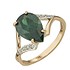 Женское золотое кольцо с синт. изумрудом и куб. циркониями - фото 1