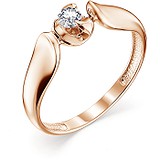 Золотое кольцо с бриллиантом, 1606250