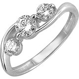 Женское серебряное кольцо с куб. циркониями, 1620330