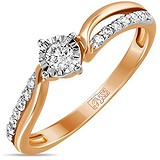 Золотое кольцо с бриллиантами, 1697130