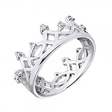 Женское серебряное кольцо с бриллиантами (RD-6926-Ag_K), фото