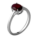 Женское серебряное кольцо с рубином, 1743466