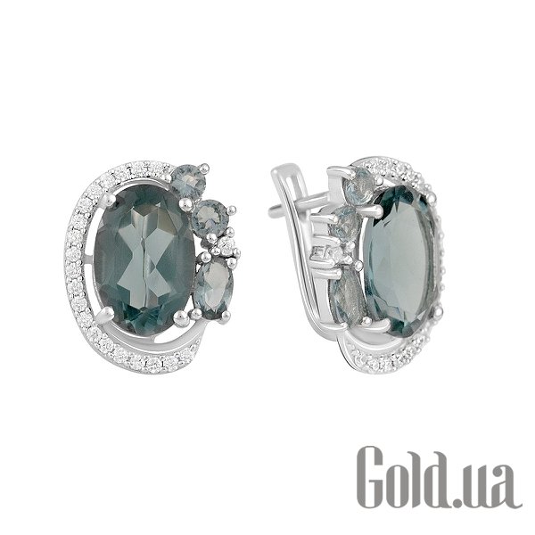 

Серьги Fresh Jewelry, Серебряные серьги с куб. циркониями и топазами