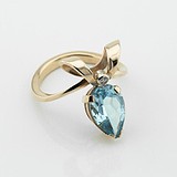 Женское золотое кольцо с бриллиантами и топазом, 1795690