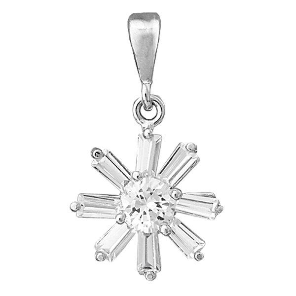 Серебряный кулон  с куб. циркониями