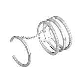 Женское серебряное кольцо с куб. циркониями, 701034