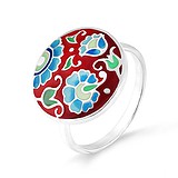 Женское серебряное кольцо с эмалью, 1515627