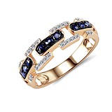 Женское золотое кольцо с бриллиантами и сапфирами, 1550955