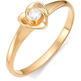 Золотое кольцо с бриллиантом, 1555051