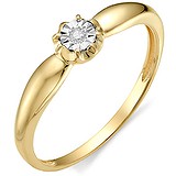 Золотое кольцо с бриллиантом, 1555819