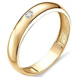 Золотое обручальное кольцо с бриллиантом, 1605739