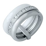 Купить Женское серебряное кольцо с керамикой и куб. циркониями (1978047) ,цена 2852 грн., в интернет-магазине Gold.ua