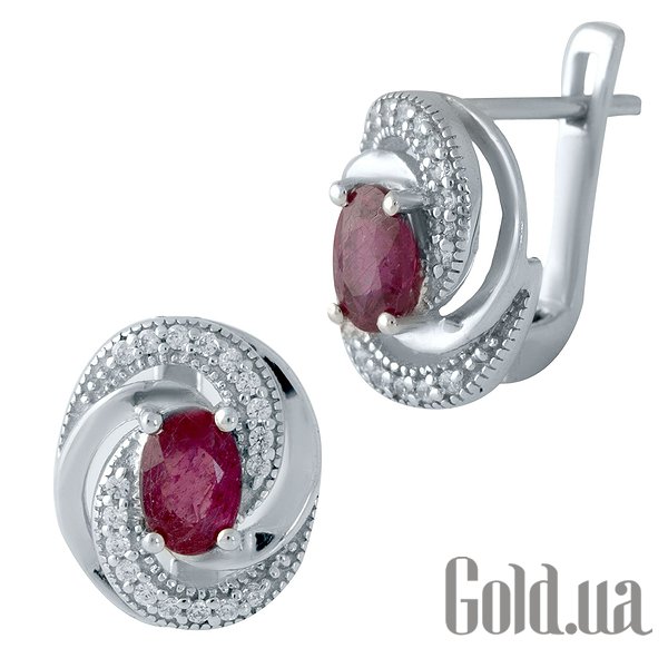 

Серьги Fresh Jewelry, Серебряные серьги с рубинами и куб. циркониями