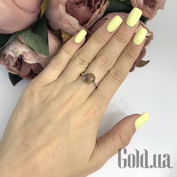 Каблучка Fresh Jewelry Жіноча срібна каблучка з синт. аметрін, 17.5
