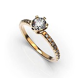 Золотое кольцо с бриллиантами, 1768299