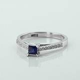 Женское золотое кольцо с бриллиантами и сапфиром, 1795691