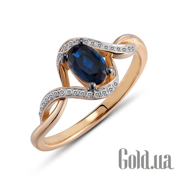 

Кольцо Lurie Jewelry, Женское золотое кольцо с бриллиантами и сапфиром, 17.5