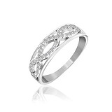 Женское серебряное кольцо с куб. циркониями, 1355628