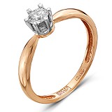 Золотое кольцо с бриллиантом, 1554284